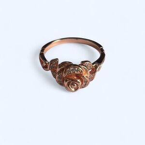 Elegant Rose Gold Floral Disney Belle Inspired Ring